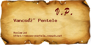 Vancsó Pentele névjegykártya